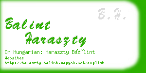 balint haraszty business card